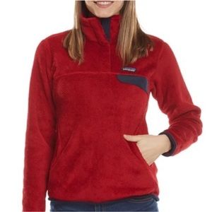 Patagonia Re-Tool Snap-T Pullover Women's. Red/ Crimson & Navy. Size Medium.